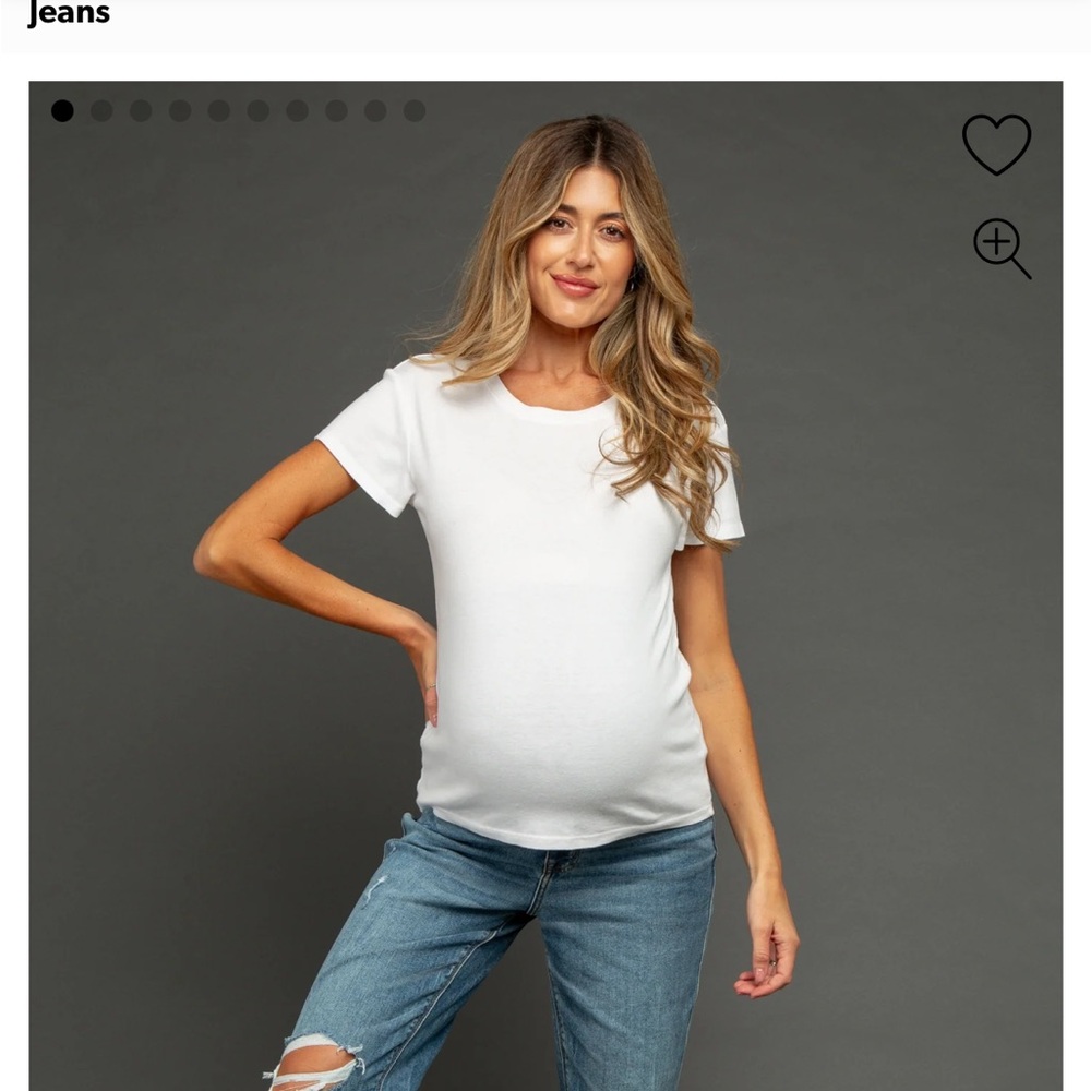 Pinkblush Blue Distressed Knee Rolled Hem Maternity Straight Leg Jeans